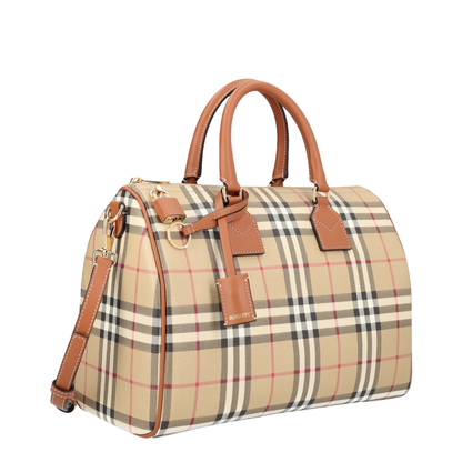Check Medium Bowling Bag - Beige