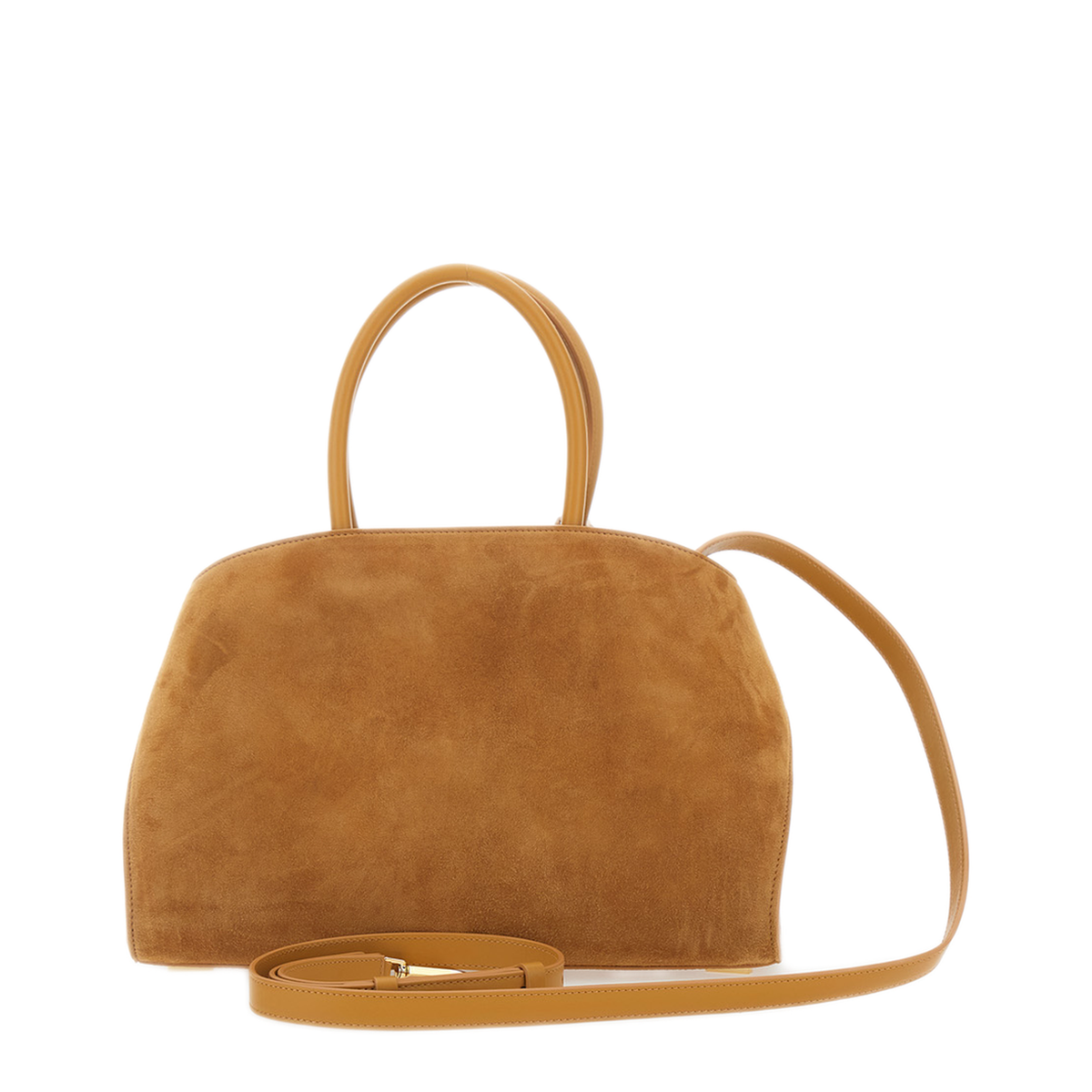 MAYFEYR - Ferragamo - Suede Handbag Hug Small With Gancini Buckles - 2156080792064