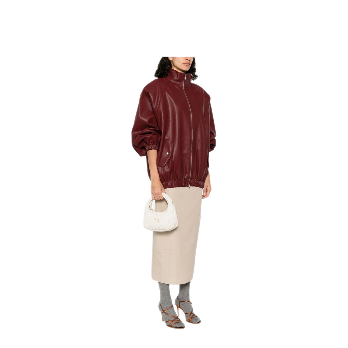 Wander Small Matelassé Nappa Leather Hobo Bag - White