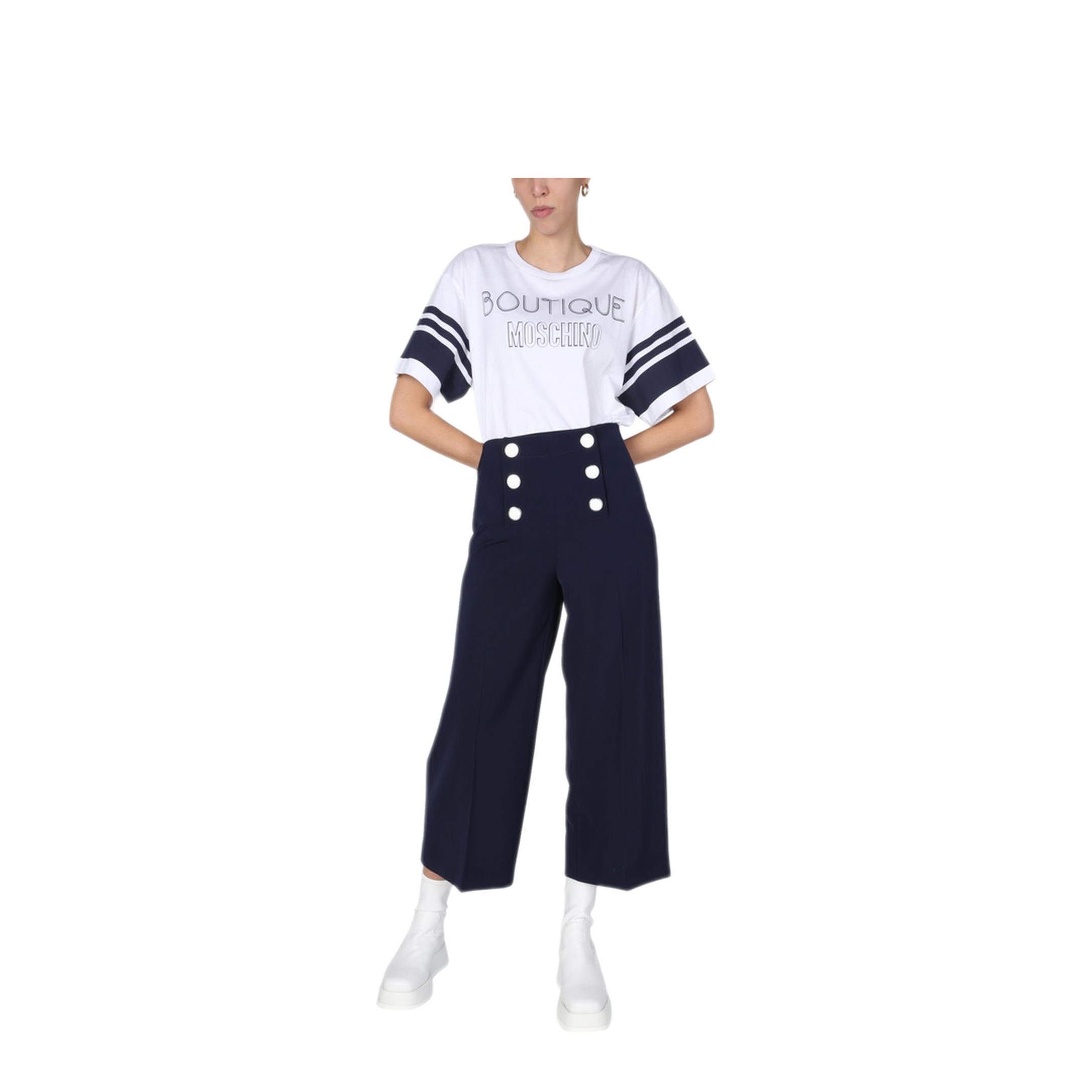 MAYFEYR - BOUTIQUE MOSCHINO - Wide Leg Trousers - 031311240290