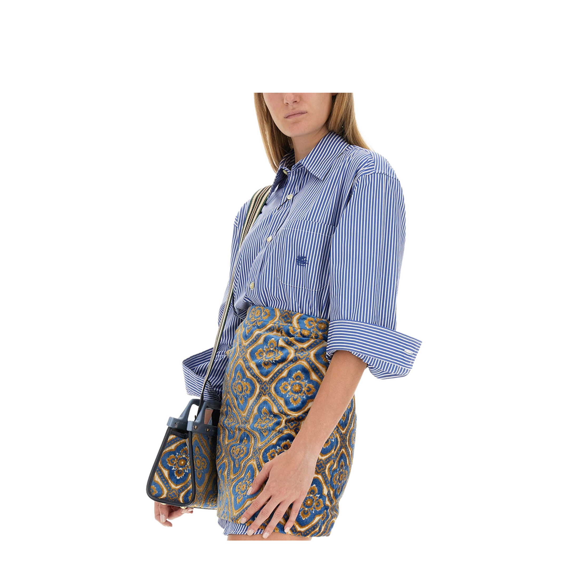 Cotton Shirt with Frontal Logo Embroidery