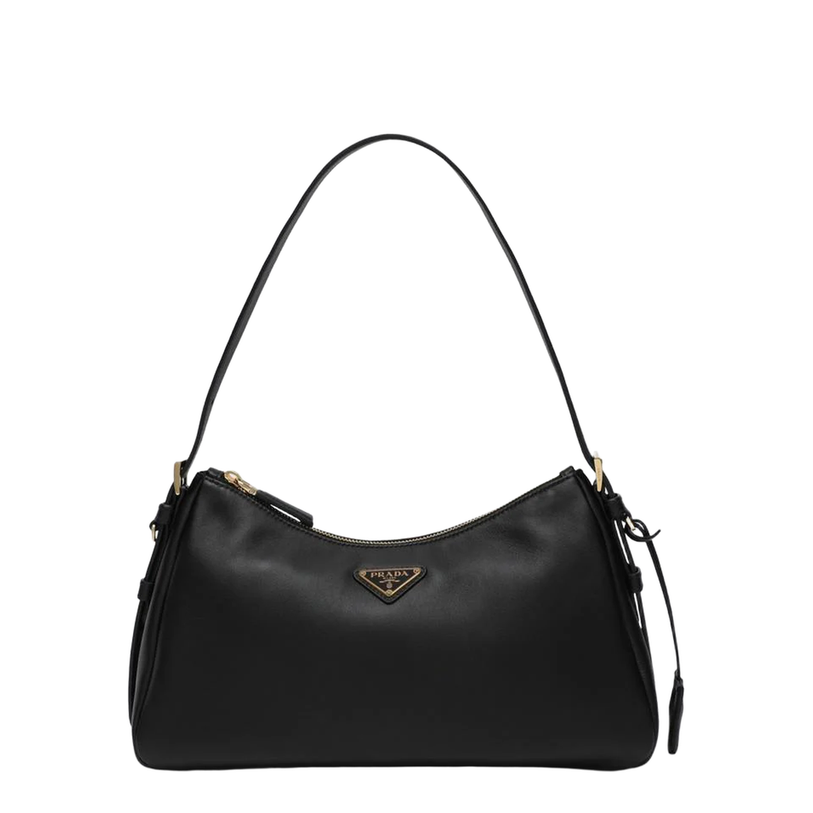 Black Leather Medium Shoulder Bag