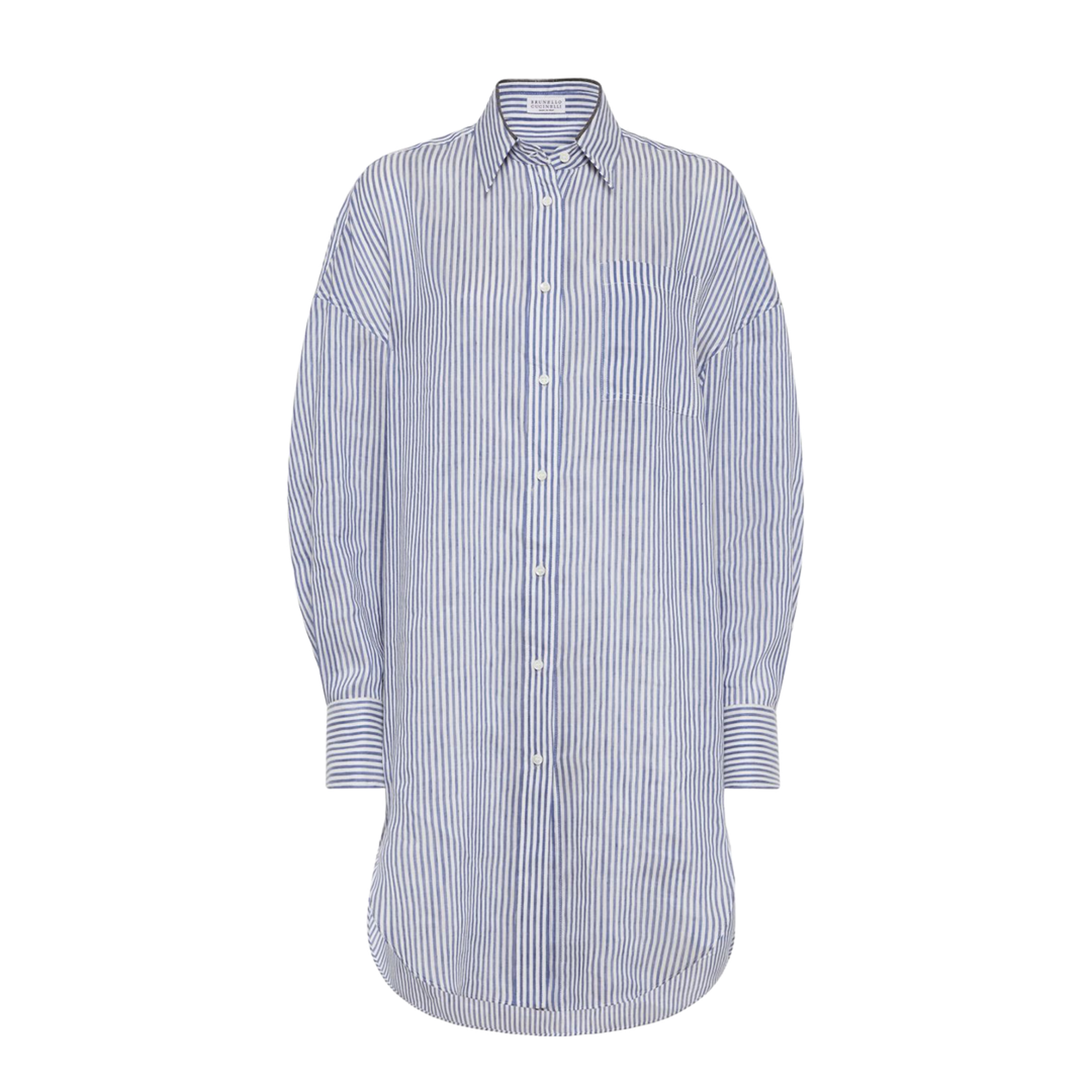 Clear Blue Striped Linen Shirt