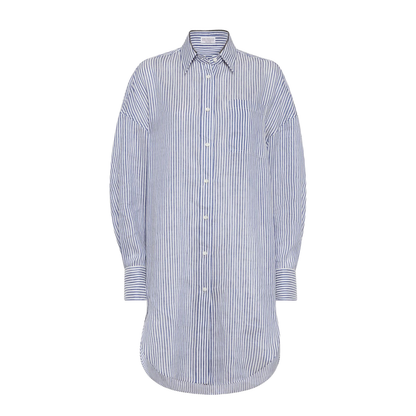 Clear Blue Striped Linen Shirt