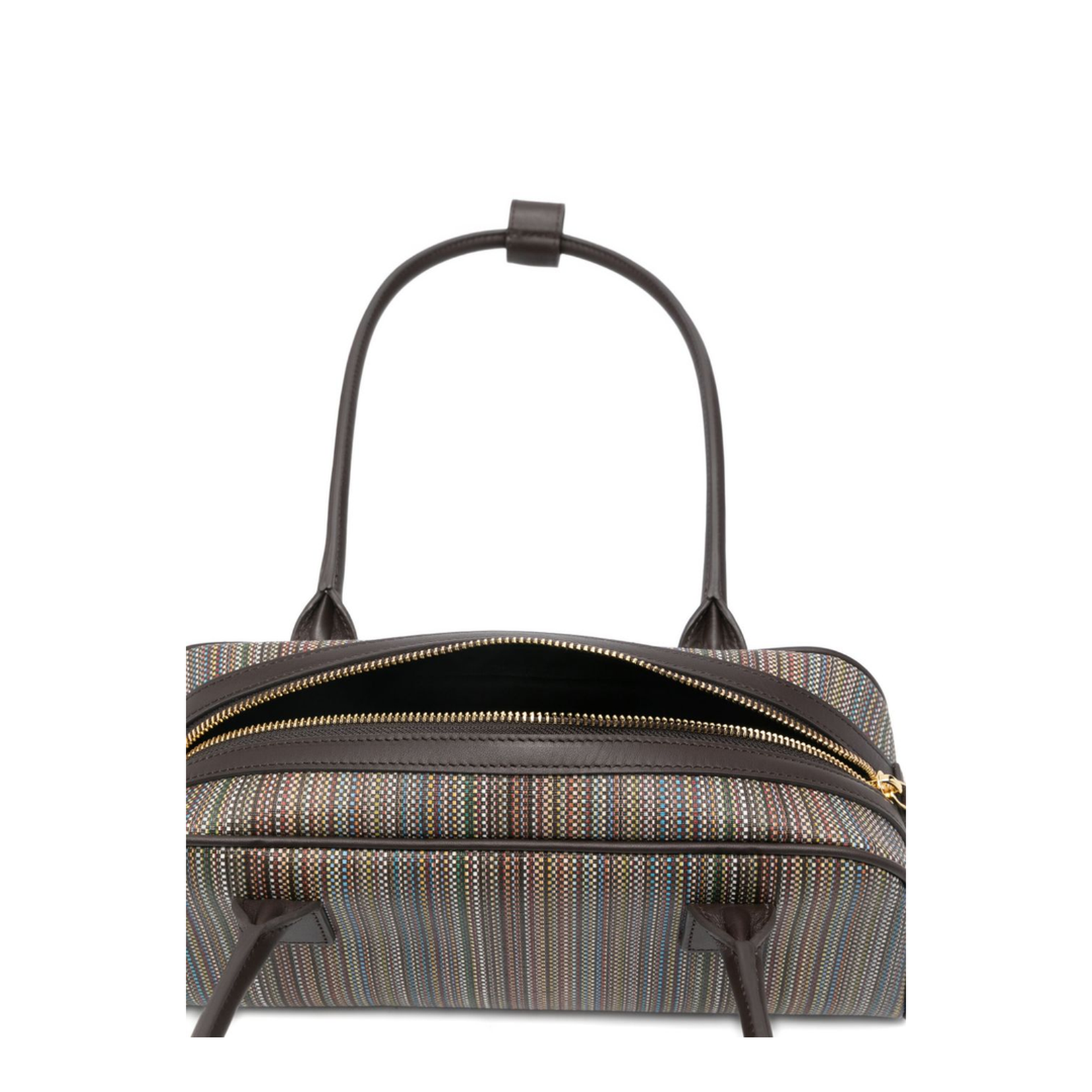 Multicolour Striped Shoulder Bag Brown