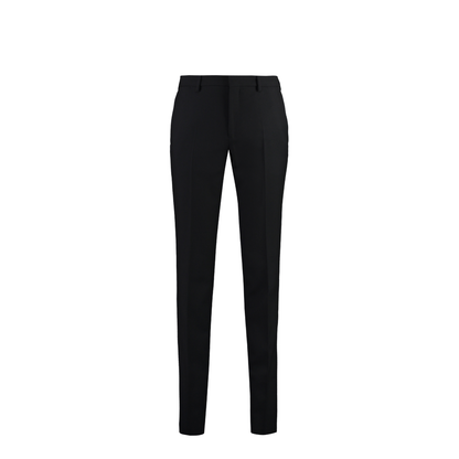 Virgin Wool Trousers In Black