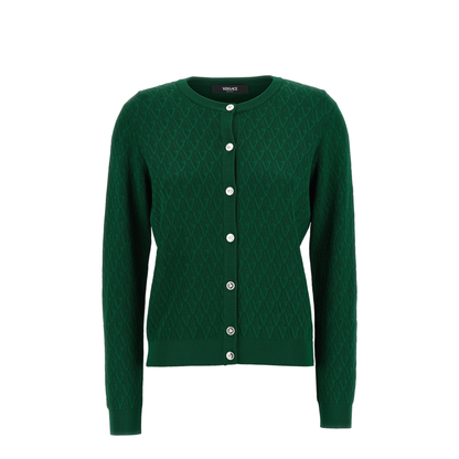 Cardigan with decorative pattern green