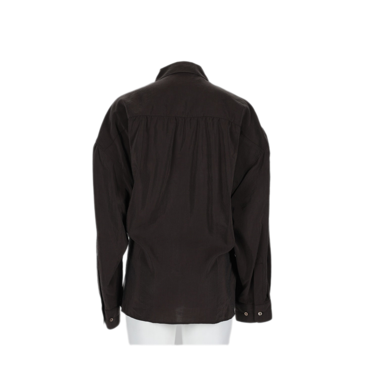 Licorice Straight Collar Twisted Shirt