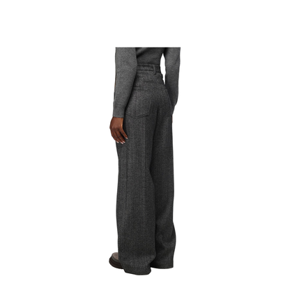Loose Sartorial Chevron Carded Techno Wool Trousers