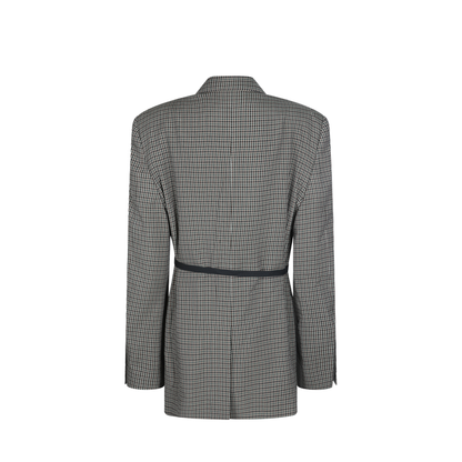 Wrap Tailored Jacket in Khaki/Brown