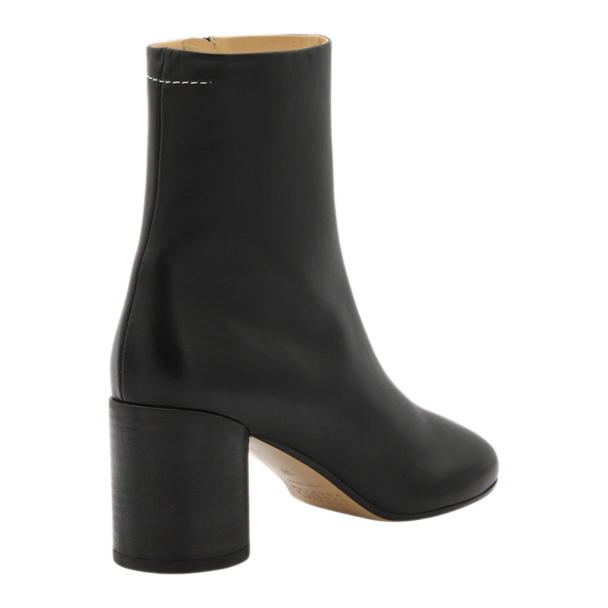 Black Leather Zipped Ankle Boots