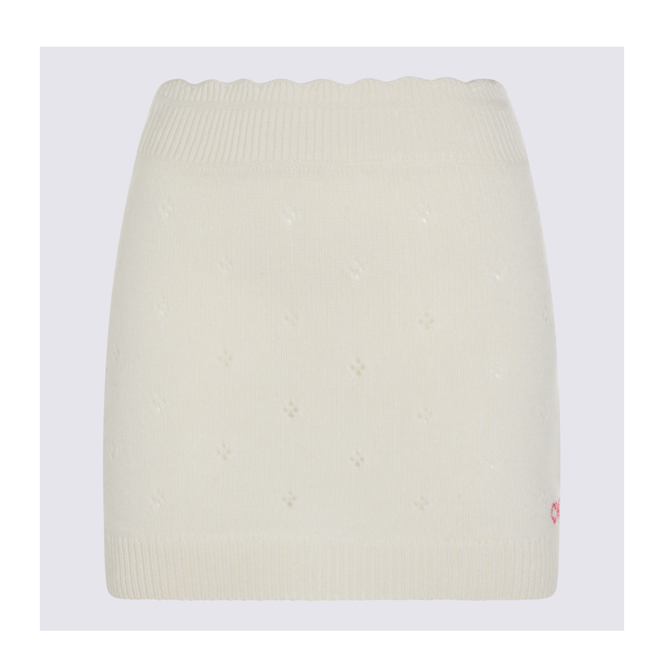 Openwork Wool and Cashmere Miniskirt