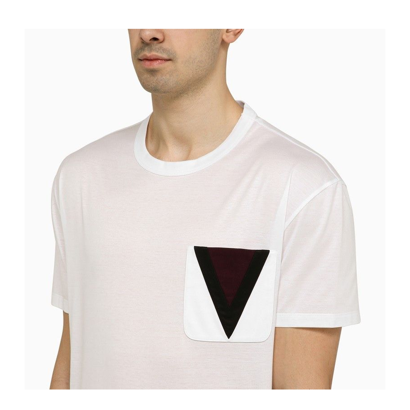 Large V Logo Cotton T-Shirt