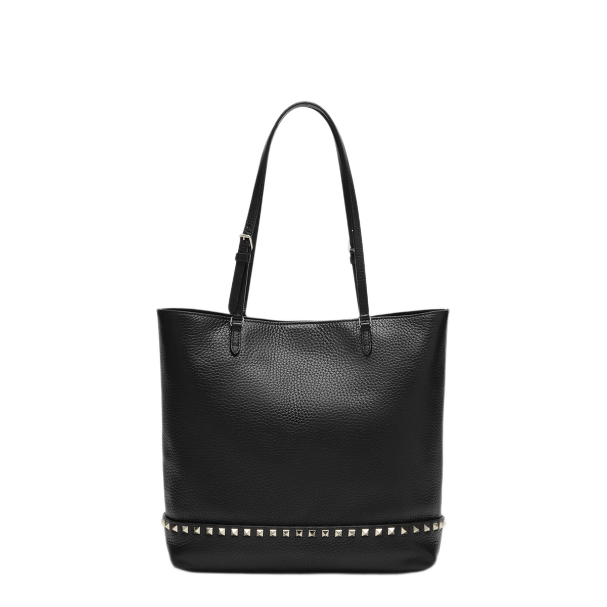 MAYFEYR - Valentino - Medium Rockstud Shopper Bag In Black Leather - 9W2B0T74VSF0NO