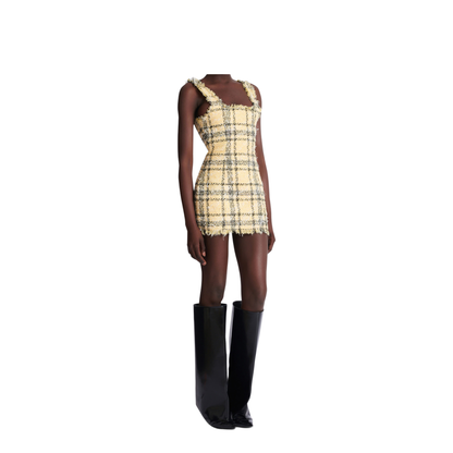 Short Strappy Dress in Glitter Tweed