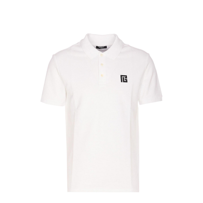 Embroidered Logo Polo - White
