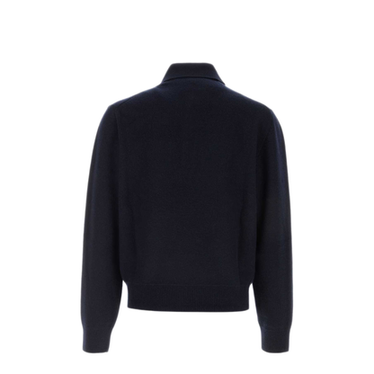 MAYFEYR - Bottega Veneta - Midnight Blue Wool Blend Polo Shirt - A005BIV6UX04071