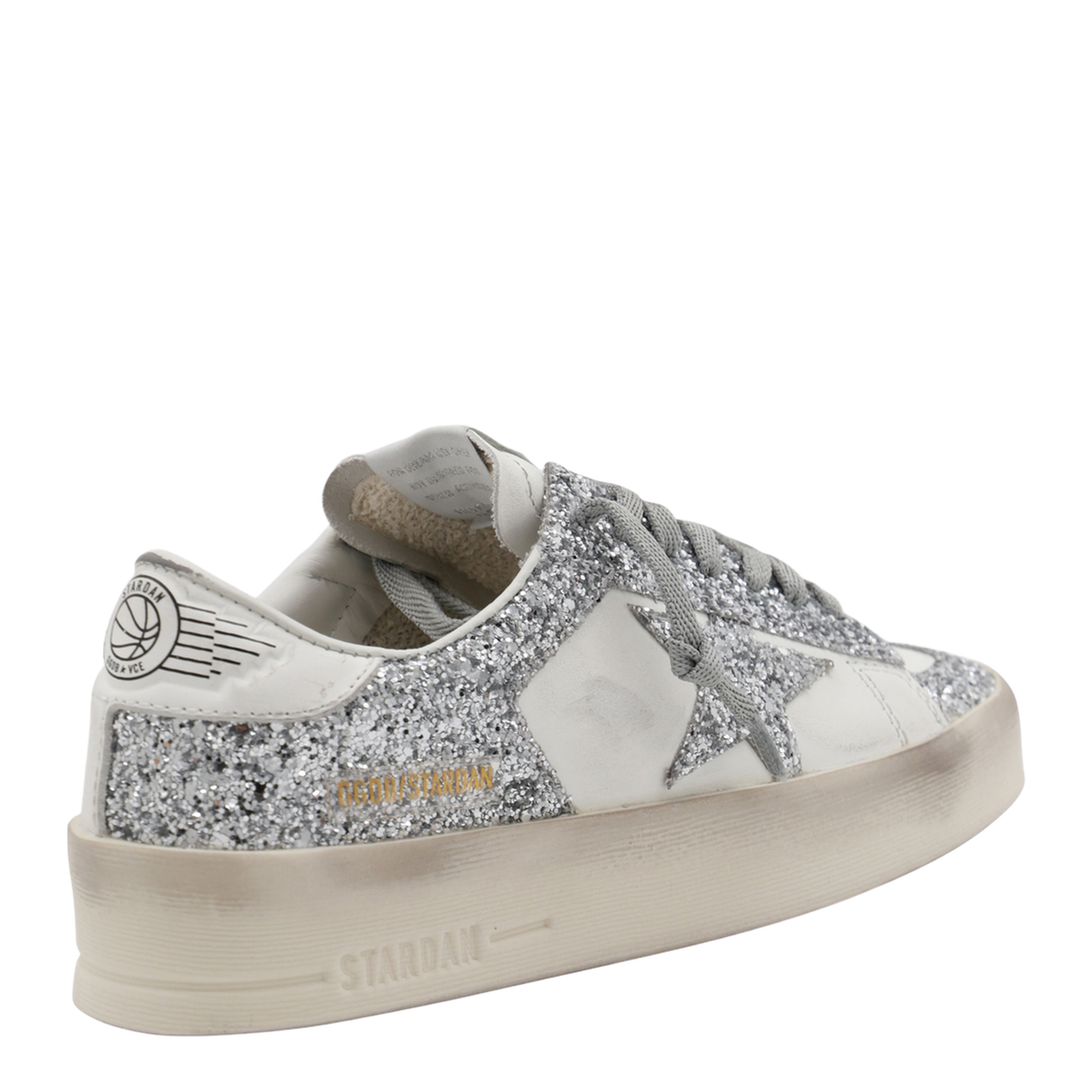 Stardan Sneakers in White and Silver Glitter