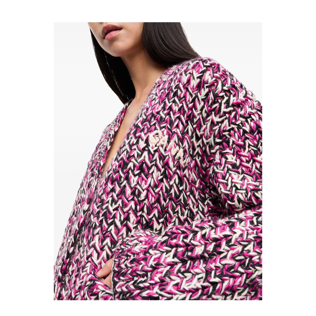 MAYFEYR - Ganni - Wool Cardigan V Neck Button Closure - K2443088