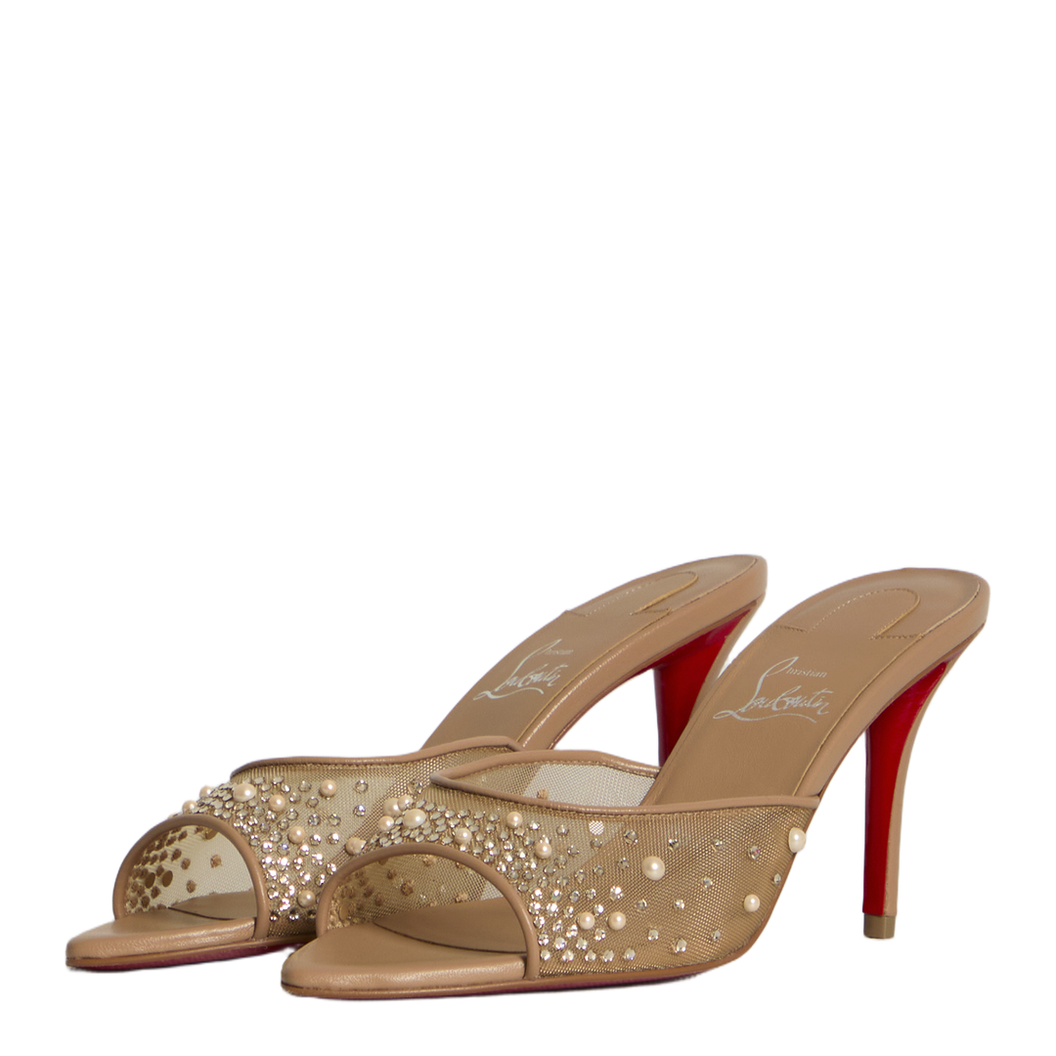 MAYFEYR - Christian Louboutin - Miss Z Desgrastrass Pearl Mules - 1260741N358BLUSH