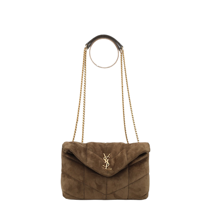 Toy Puffer Suede Shoulder Bag - Light Musk