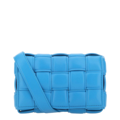 Small Cassette Shoulder Bag In Teal Pool & Gold