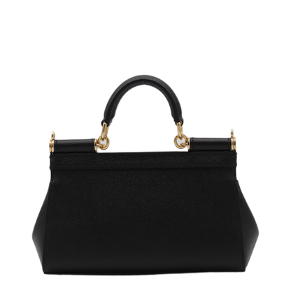 Sicily Small Calf Leather Top-Handle Bag - Nero