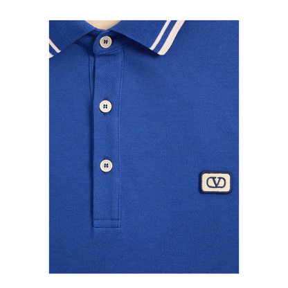 MAYFEYR - Valentino - Cotton Piqué Polo Shirt With Vlogo Patch - VMH01KAQK