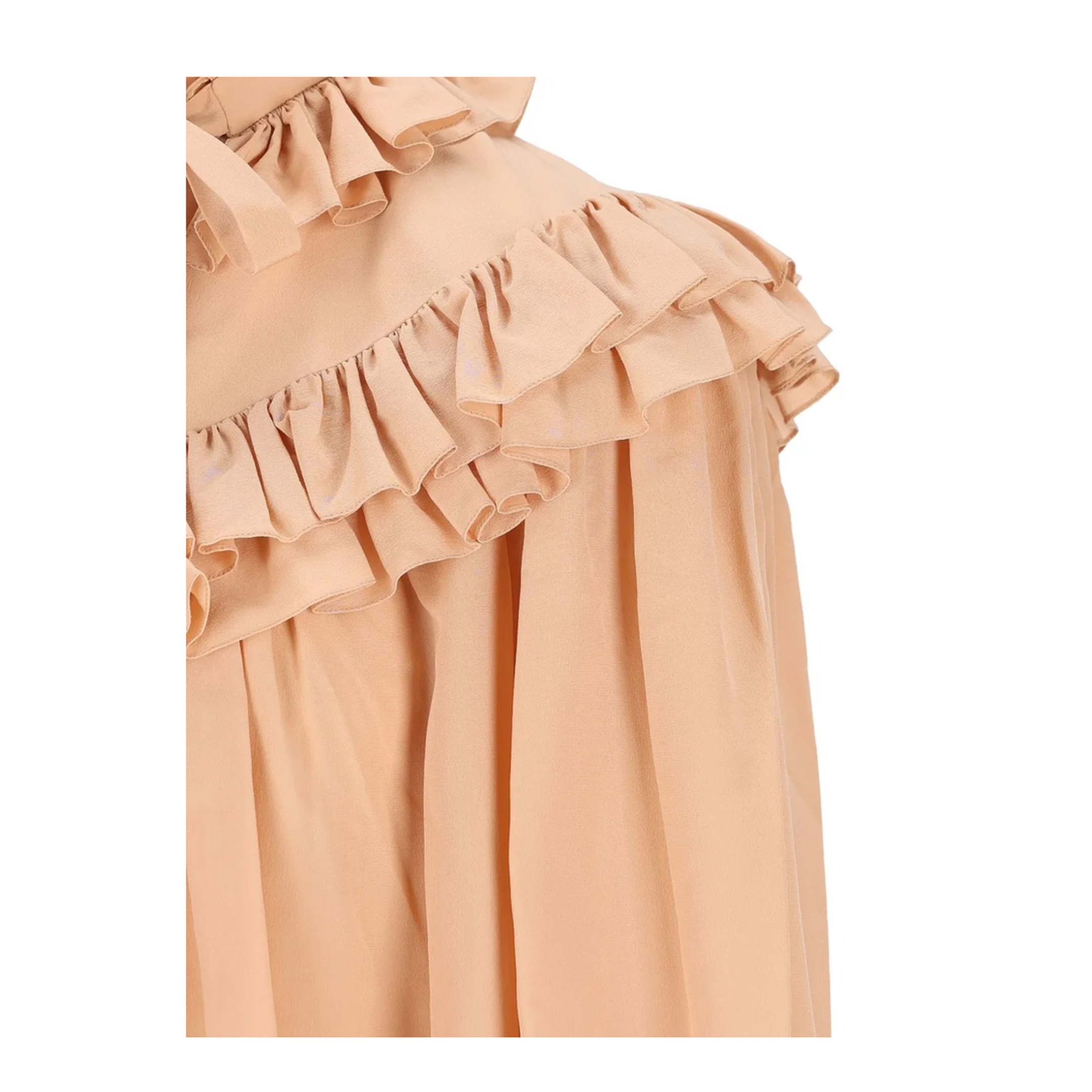 MAYFEYR - Chloè - Oversized Crêpe De Chine Ruffle Top - CH25WHT14005