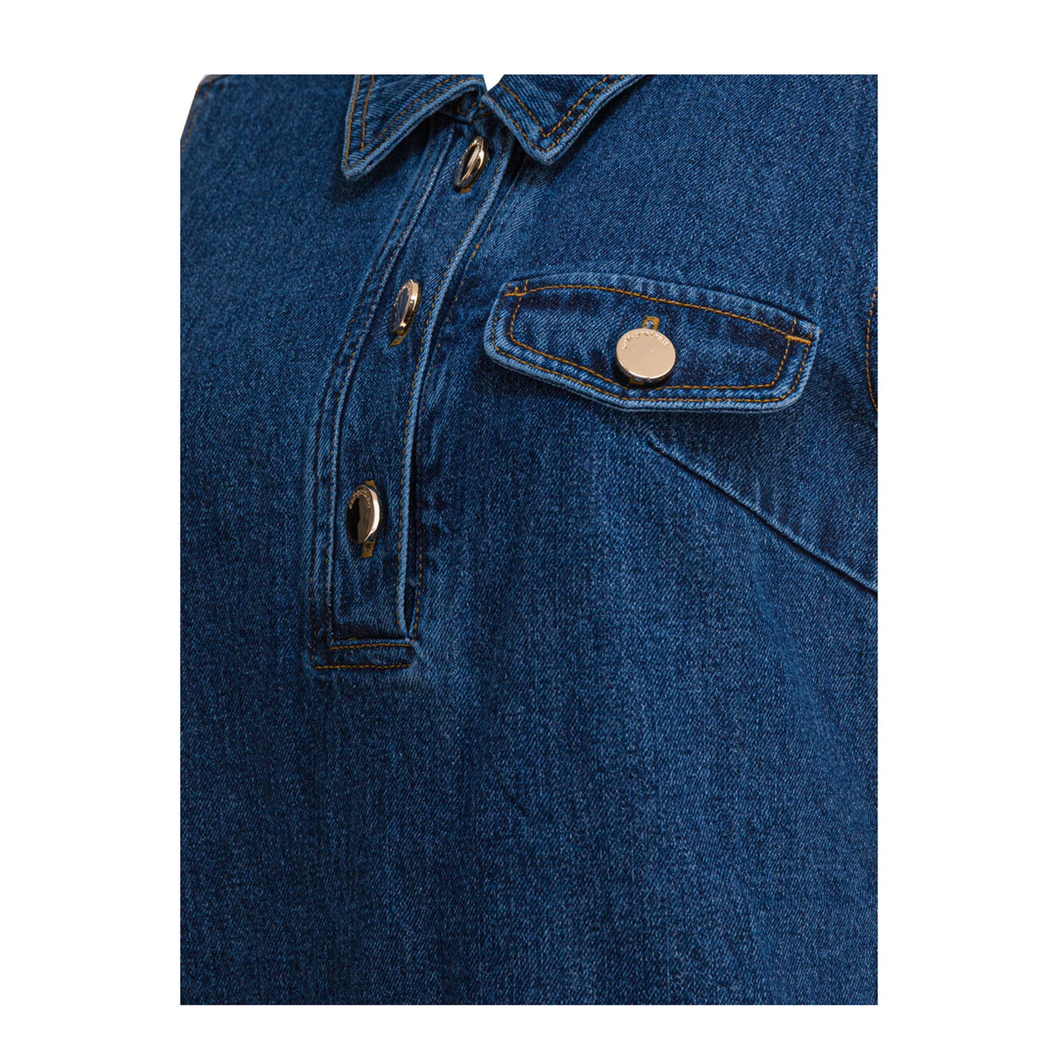 MAYFEYR - Self Portrait - Short Denim Dress - PF25803SBLBLUE