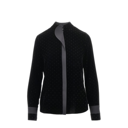 MAYFEYR - Emporio Armani - Black Velvet Blouse - EW005678AF24428FC367