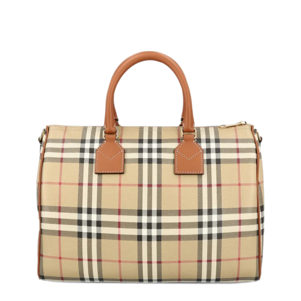 Check Medium Bowling Bag - Beige