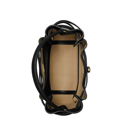 Romy Pebbled Leather Bucket Bag - Black