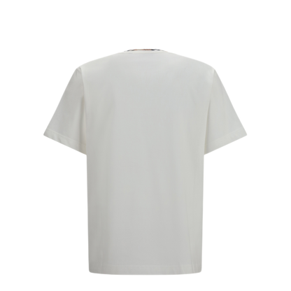 MAYFEYR - Burberry - Cotton T Shirt With Check Trims - 8127629B7078