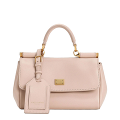 My Sicily Mini Calf Leather Top-Handle Bag - Beige