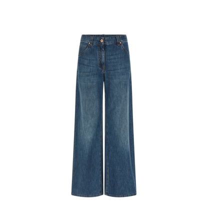 Women's Wide Leg Denim Jeans Blue