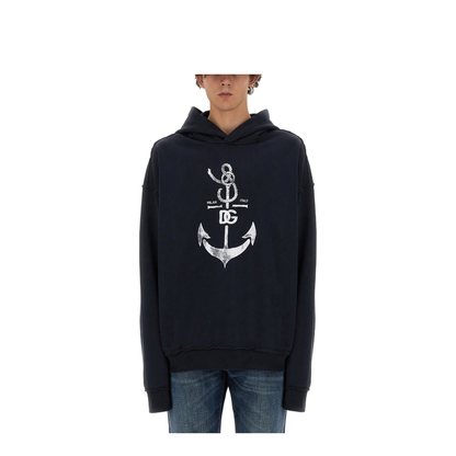 Sweatshirt with Navy Print