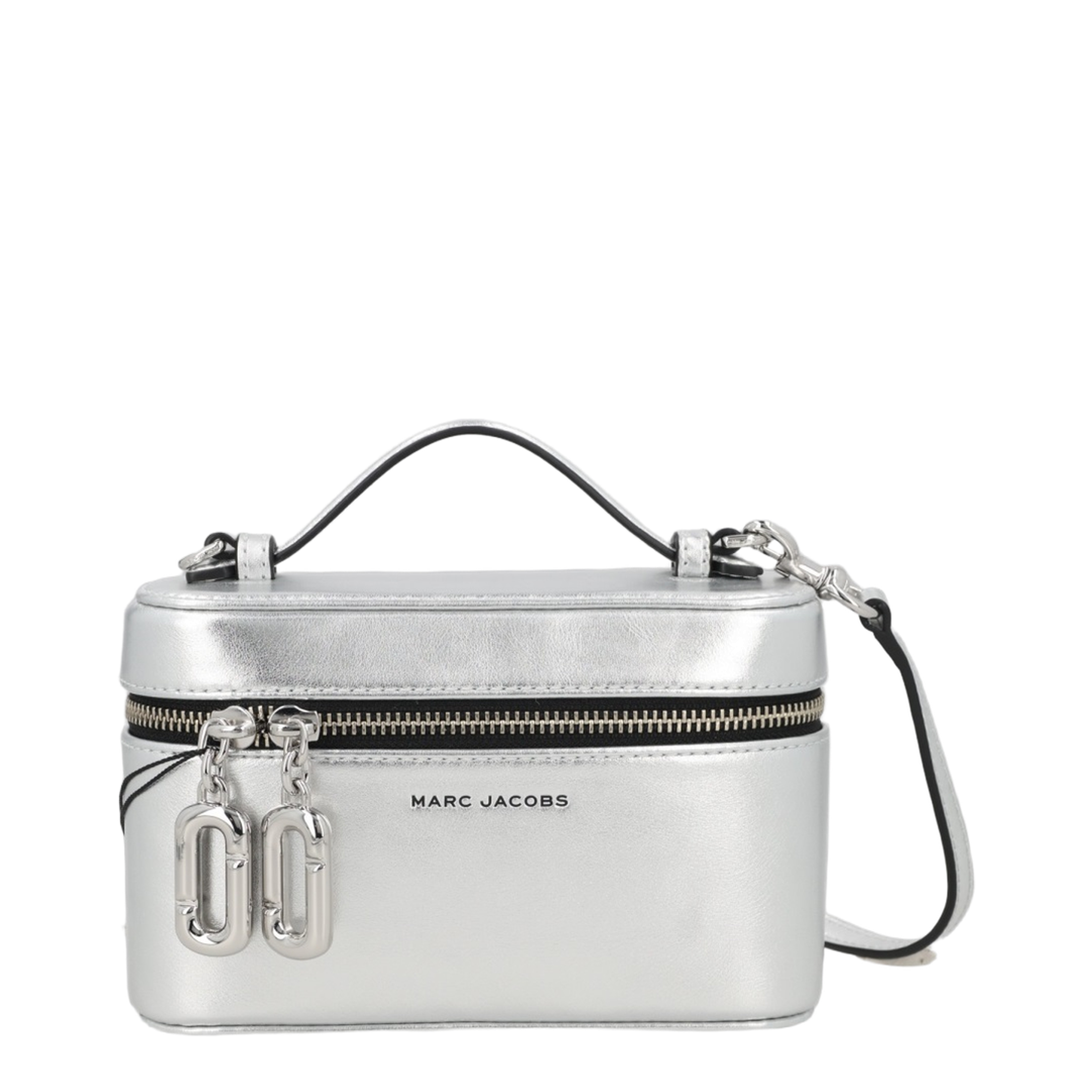 Scene Smooth Metallic Leather Vanity Bag - Silver