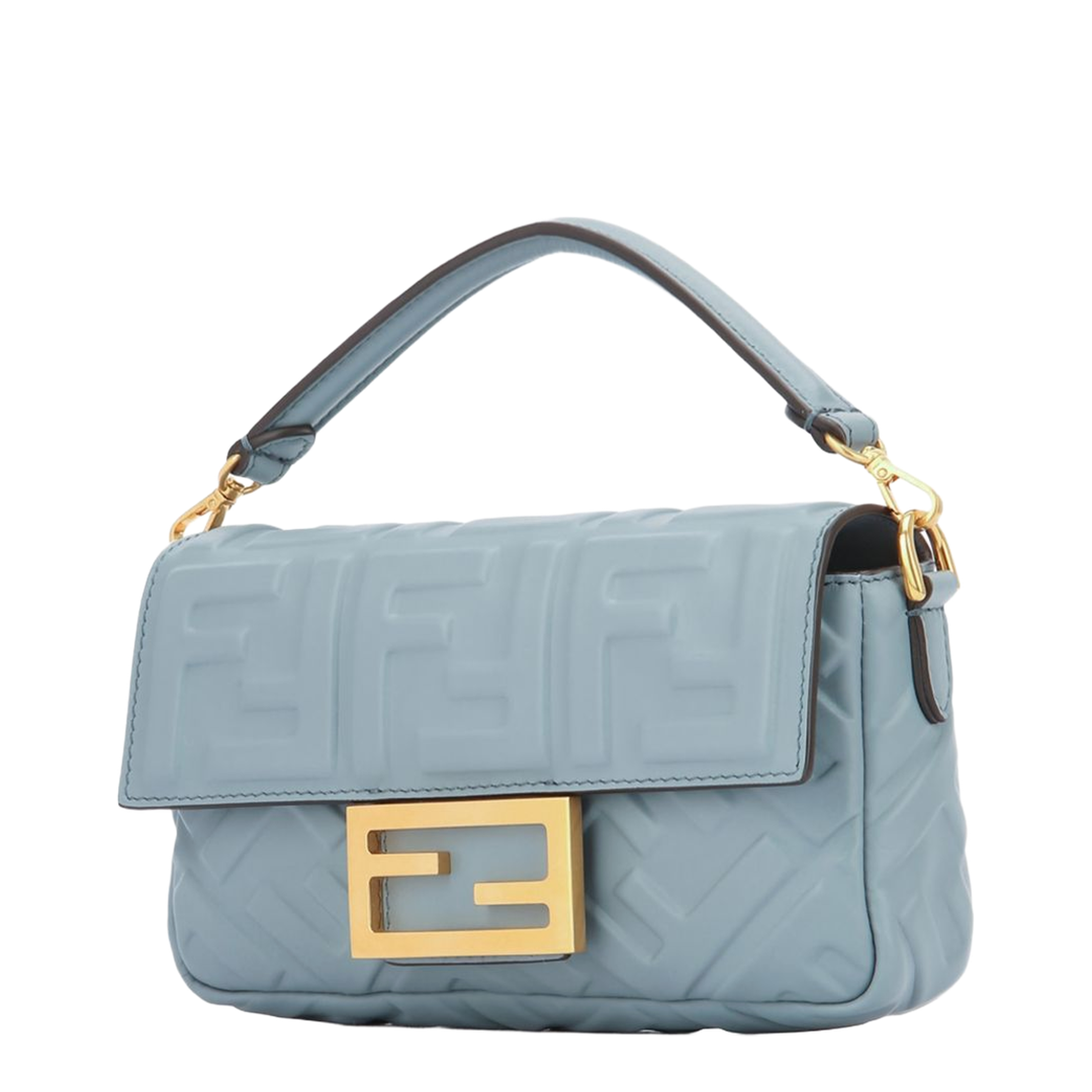 Baguette Mini Calfskin Shoulder Bag - Mercury Blue