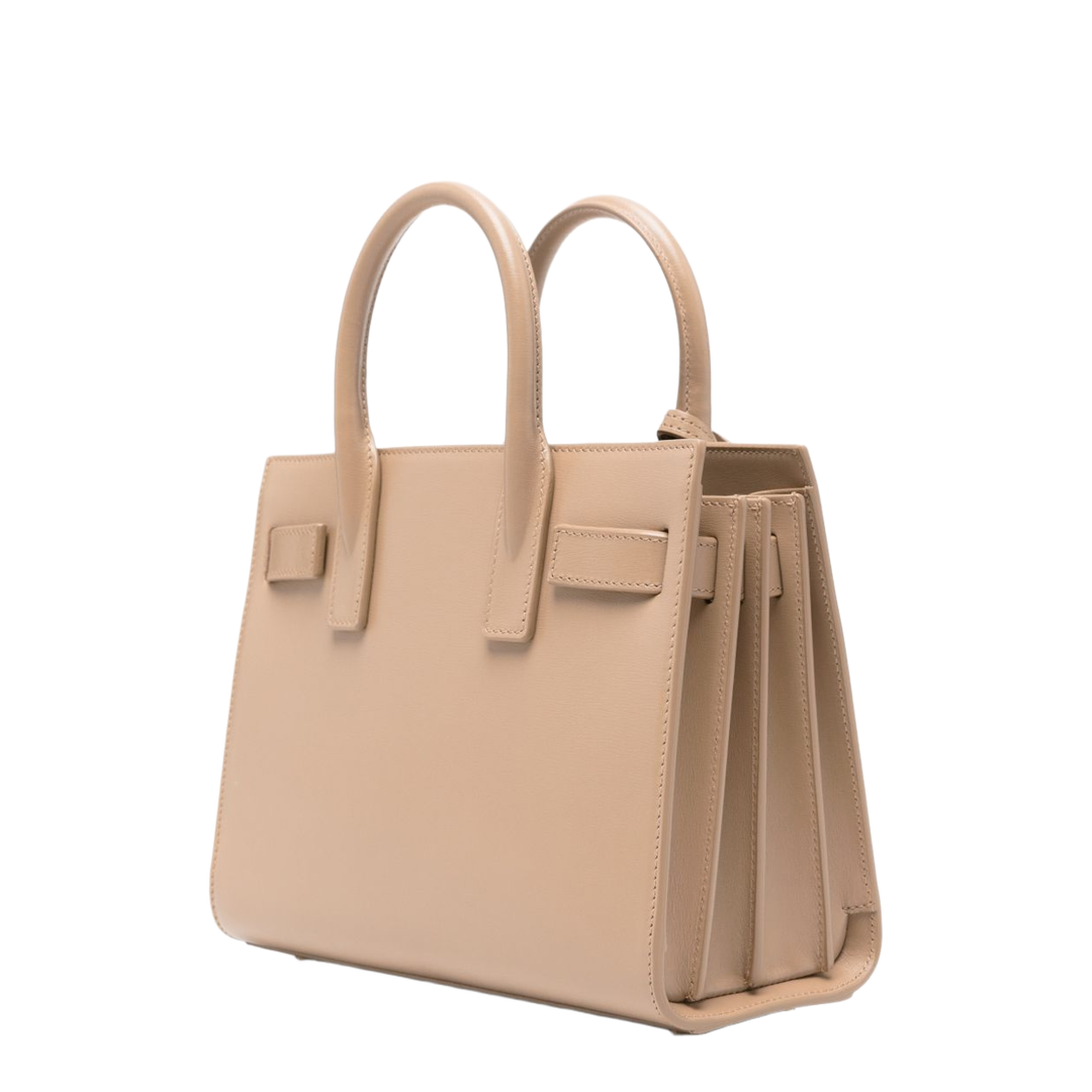 Sac de Jour Nano Smooth Leather Top Handle Bag - Beige