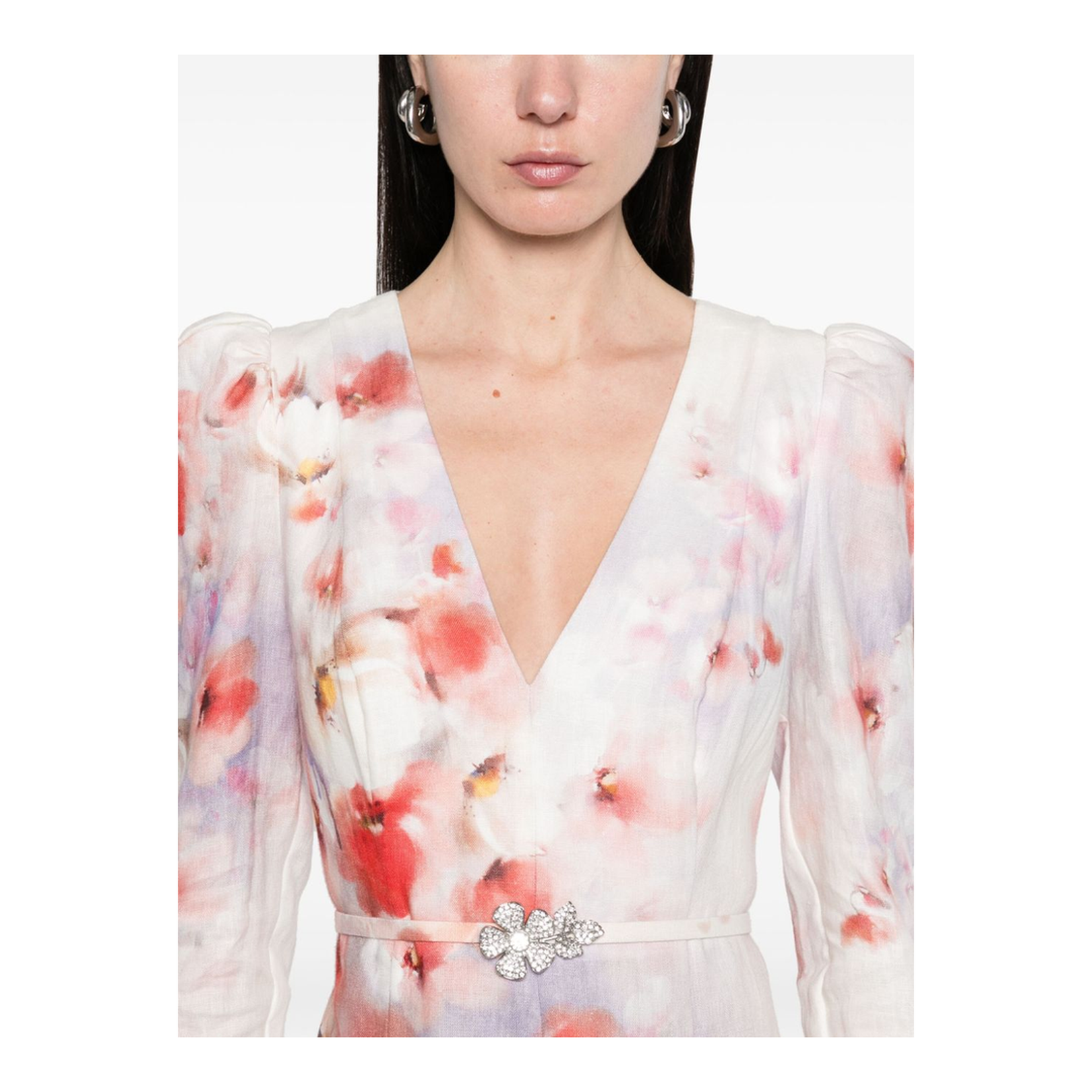 Crush Printed Linen Long Dress