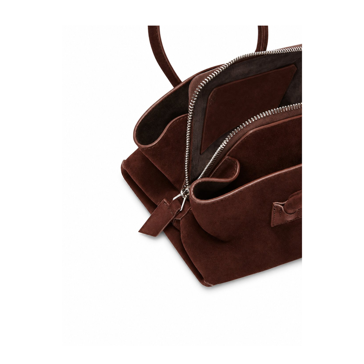 La Passeggiata Mini Suede Top-Handle Bag - Light Brown