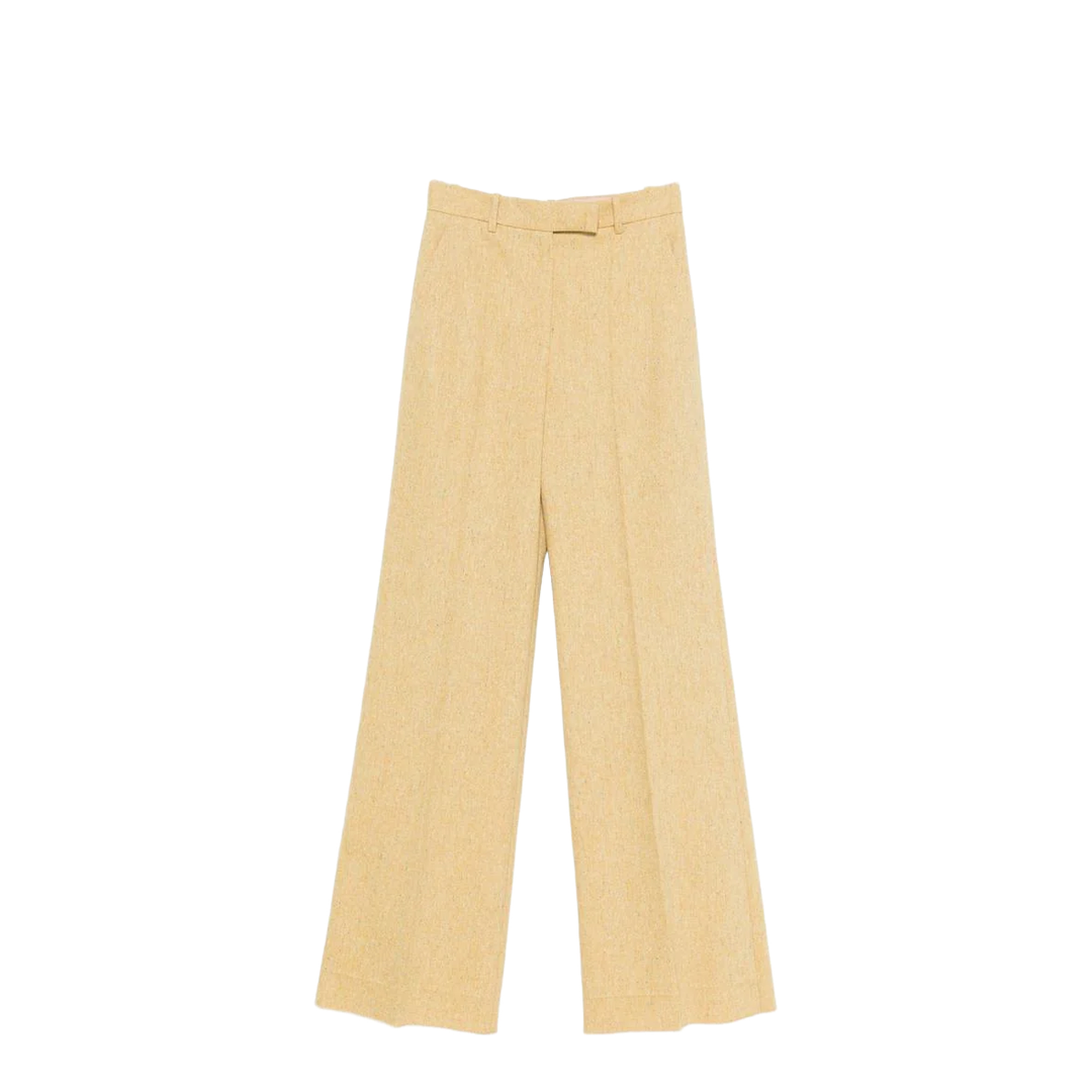 Ochre Virgin Wool Wide-Leg Trousers