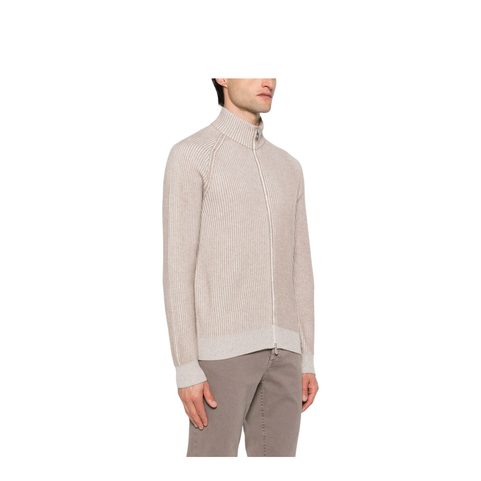 Cashmere Zipped Cardigan