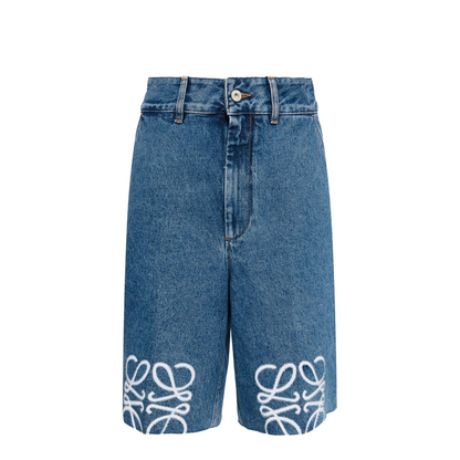 Indigo Blue Cotton Denim Wide Leg Pants