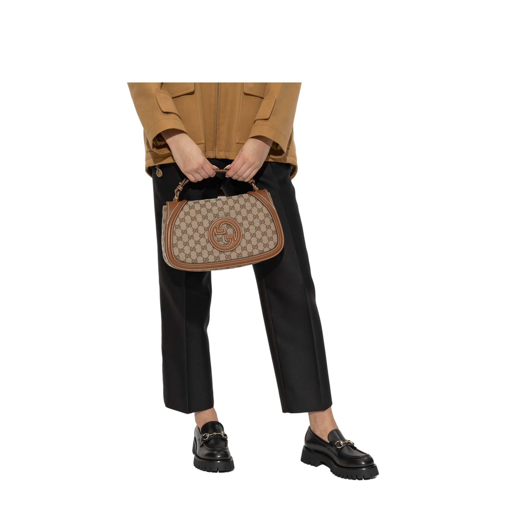 Blondie Large Canvas Top Handle Bag - Brown
