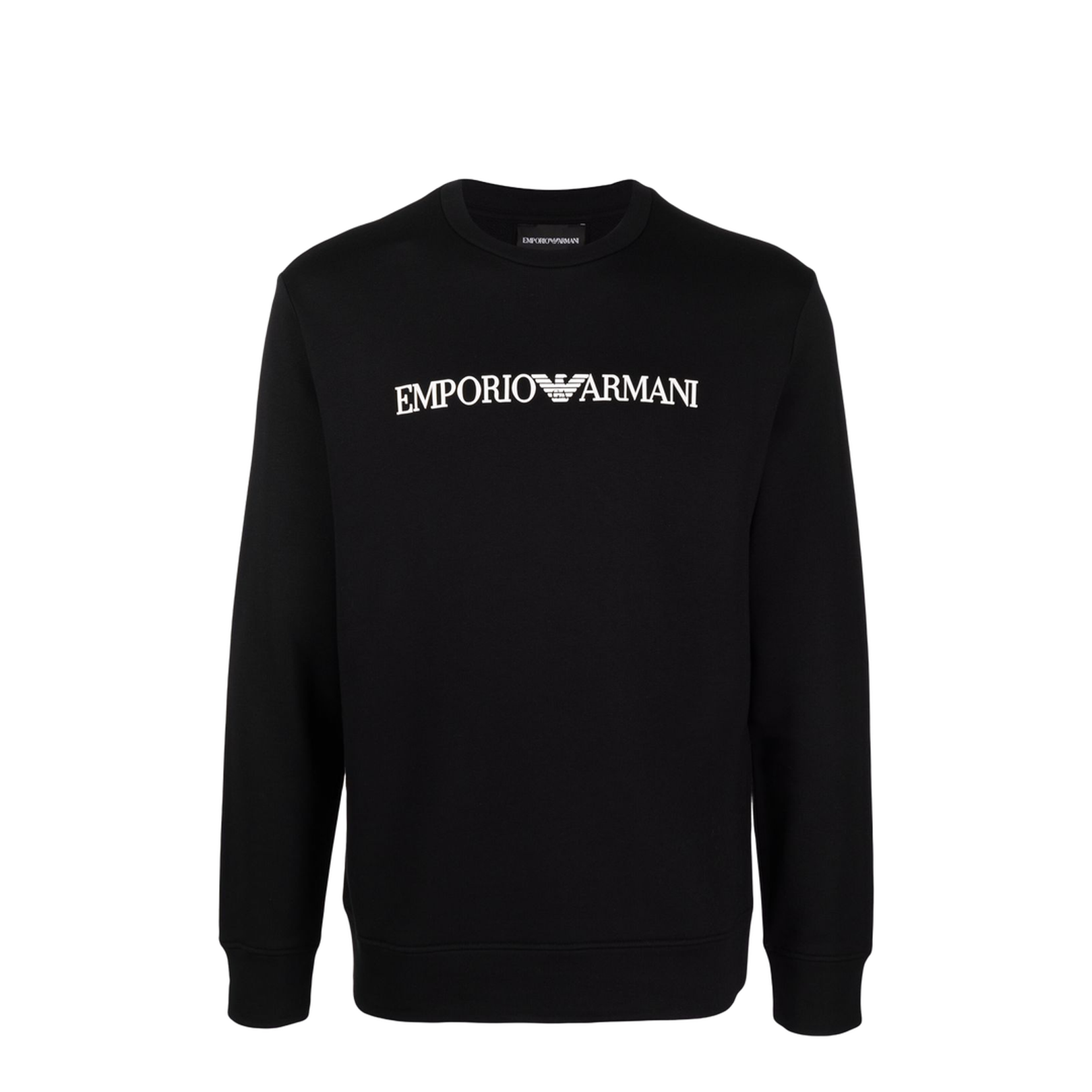 Black Modal-Cotton Blend Jersey Fleece Sweatshirt