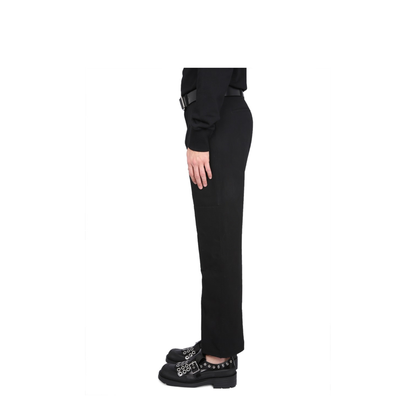 Drawstring-hem cotton trousers