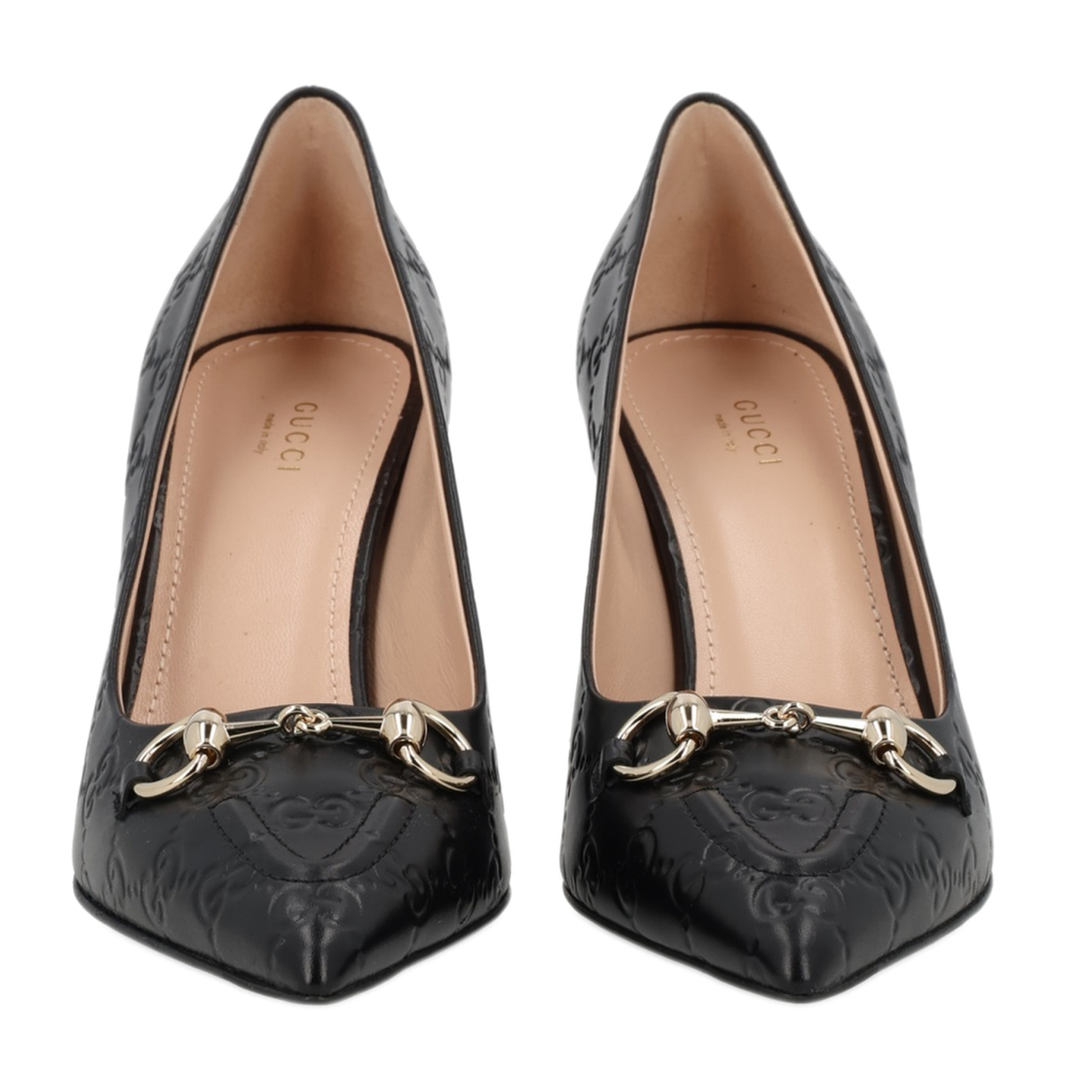Black Leather Pumps with Horsebit
