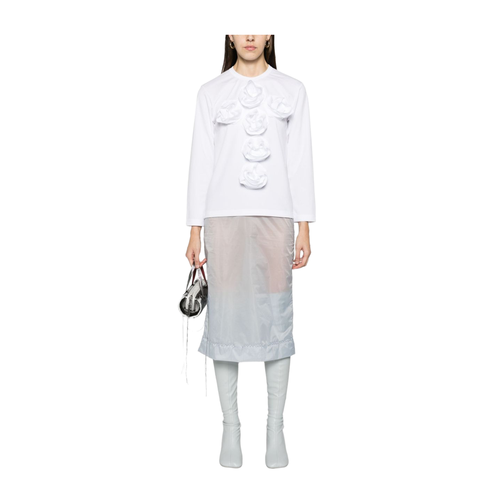 Chiffon Tulle Midi Skirt